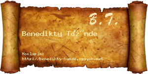 Benedikty Tünde névjegykártya
